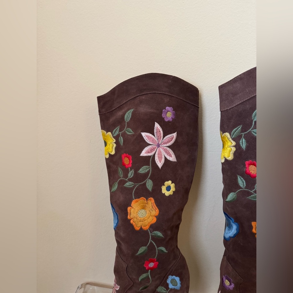 Total x Guizio Eternal Meadows Boots Floral Suede Brown 38 - Picture 7 of 15